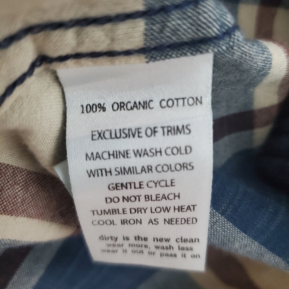 Toad&Co Organic Cotton Shoet Sleeve Plaid Button Down Shirt Mens Large - Picture 6 of 8